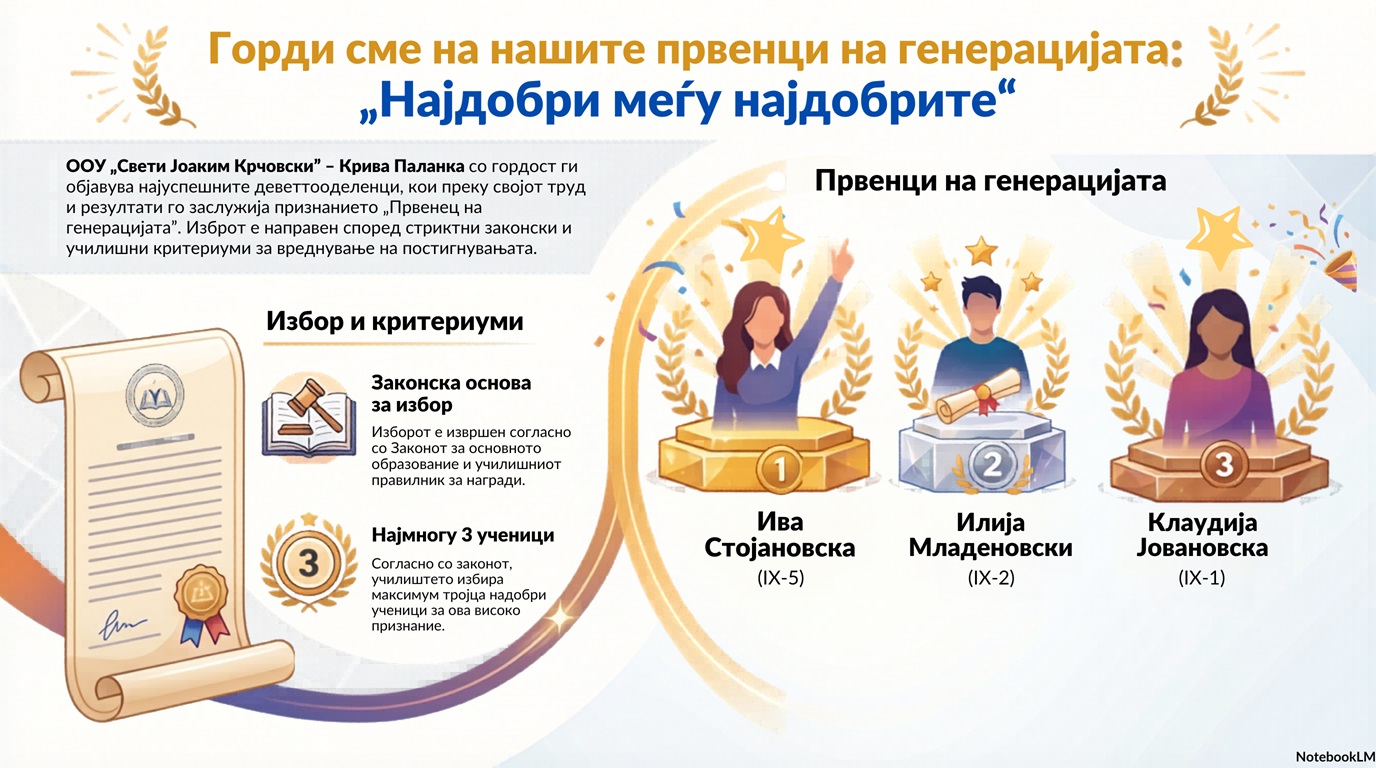 🌟 Горди на нашите првенци на генерација